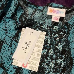 LuLaRoe Xanthe Romper Blue Snakeskin